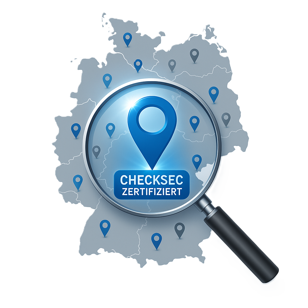 CHECKSEC Zertifiziert – deutschlandweites Netzwerk geprüfter Sicherheitsdienstleister